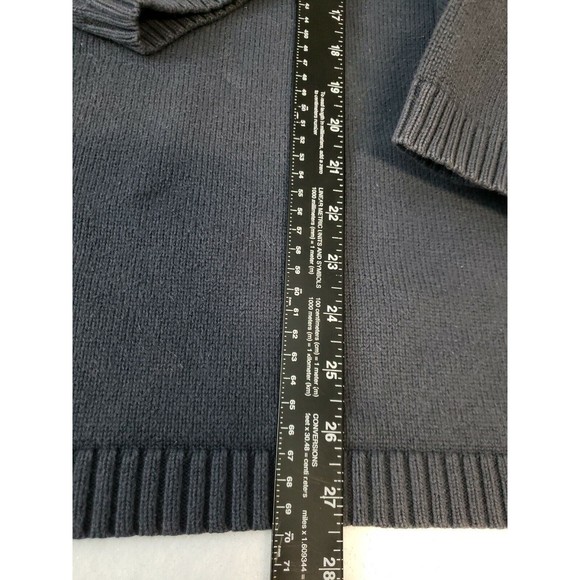 Guess Wine navyV-neck Knit Cotton Long Sleeve Lightweight Sweater Size XL - Picture 4 of 8